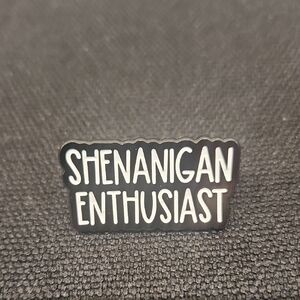 Shenanigan Enthusiast Black and White Brooch